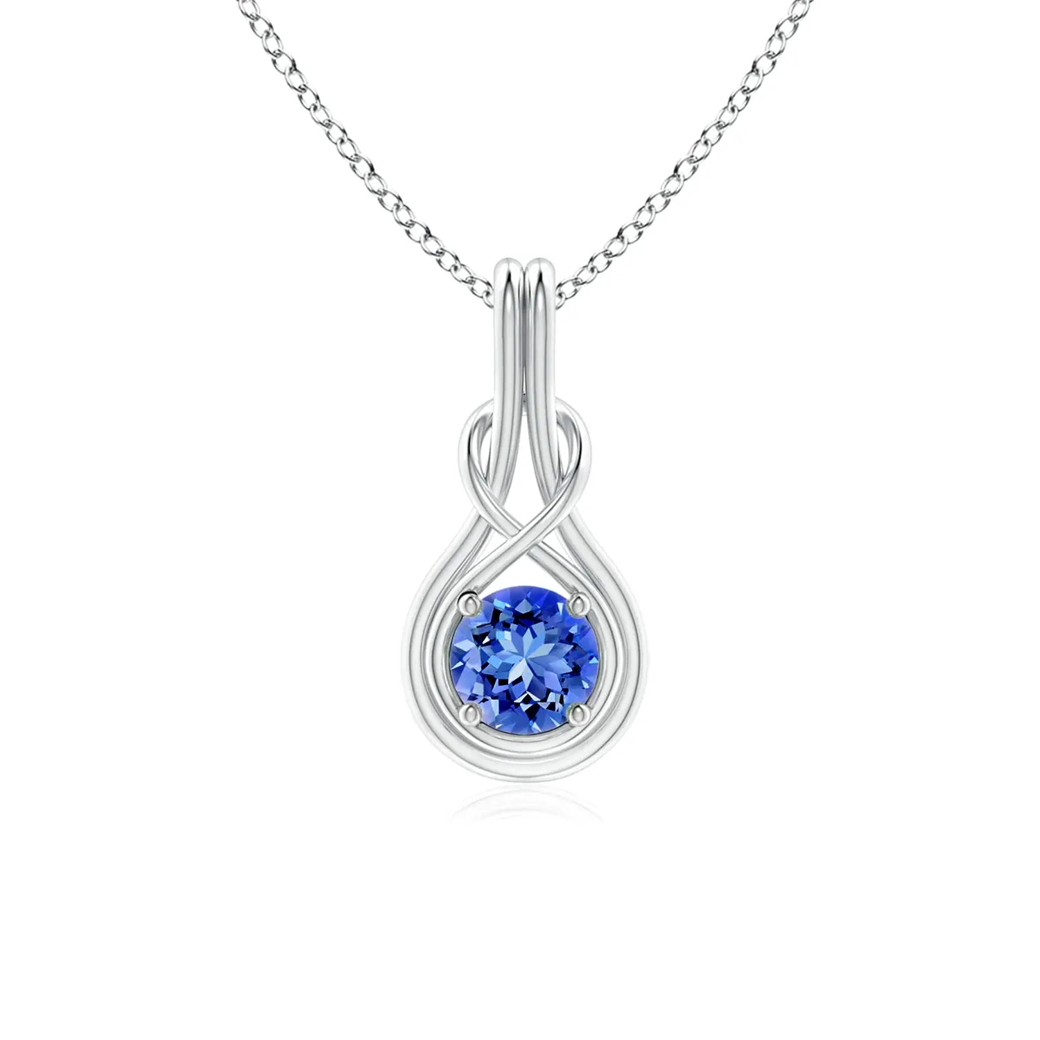 1 CT. Round Sapphire Solitaire Infinity Knot Pendant