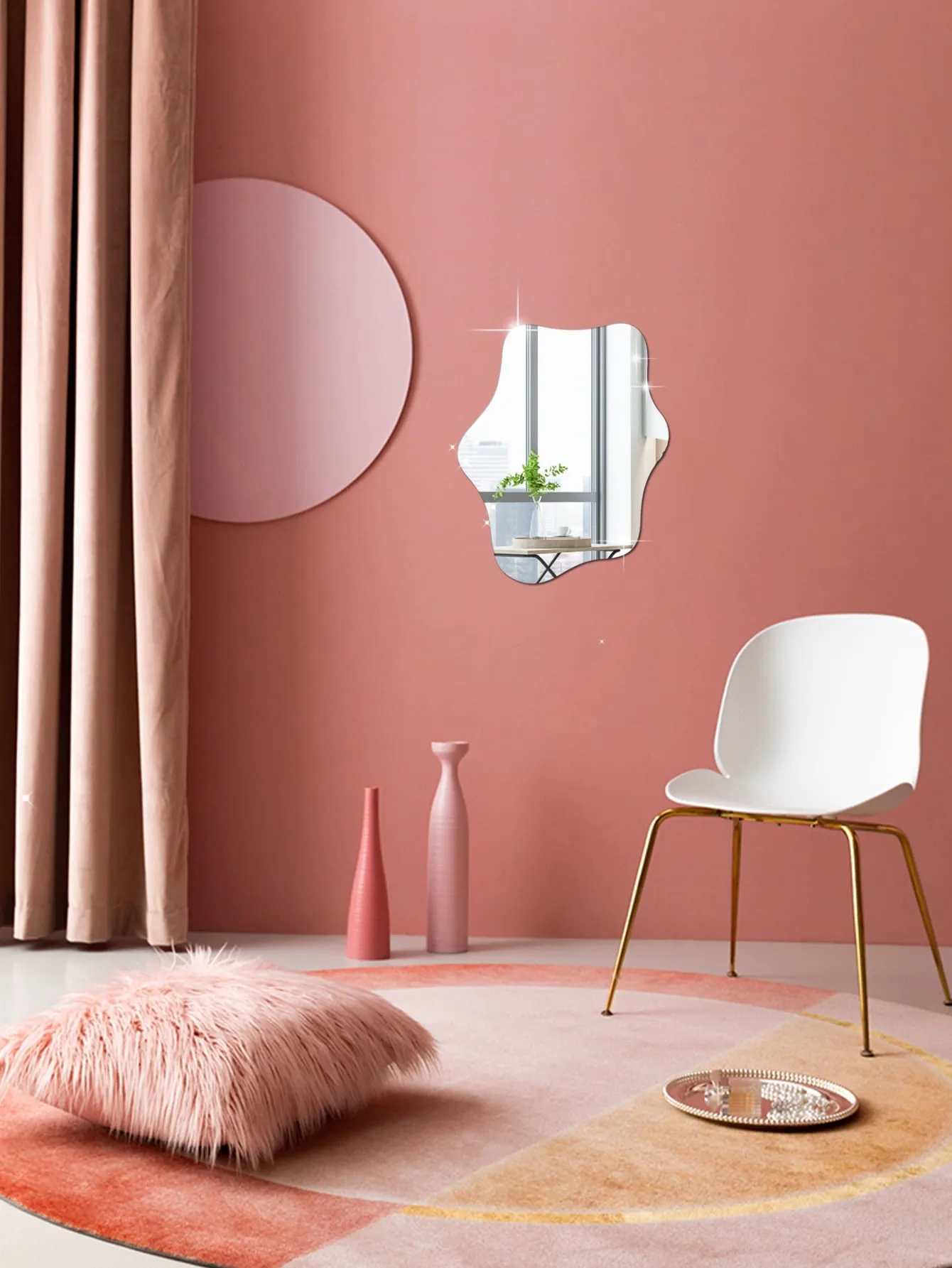 1pc Irregular Shaped Mirror Wall Sticker