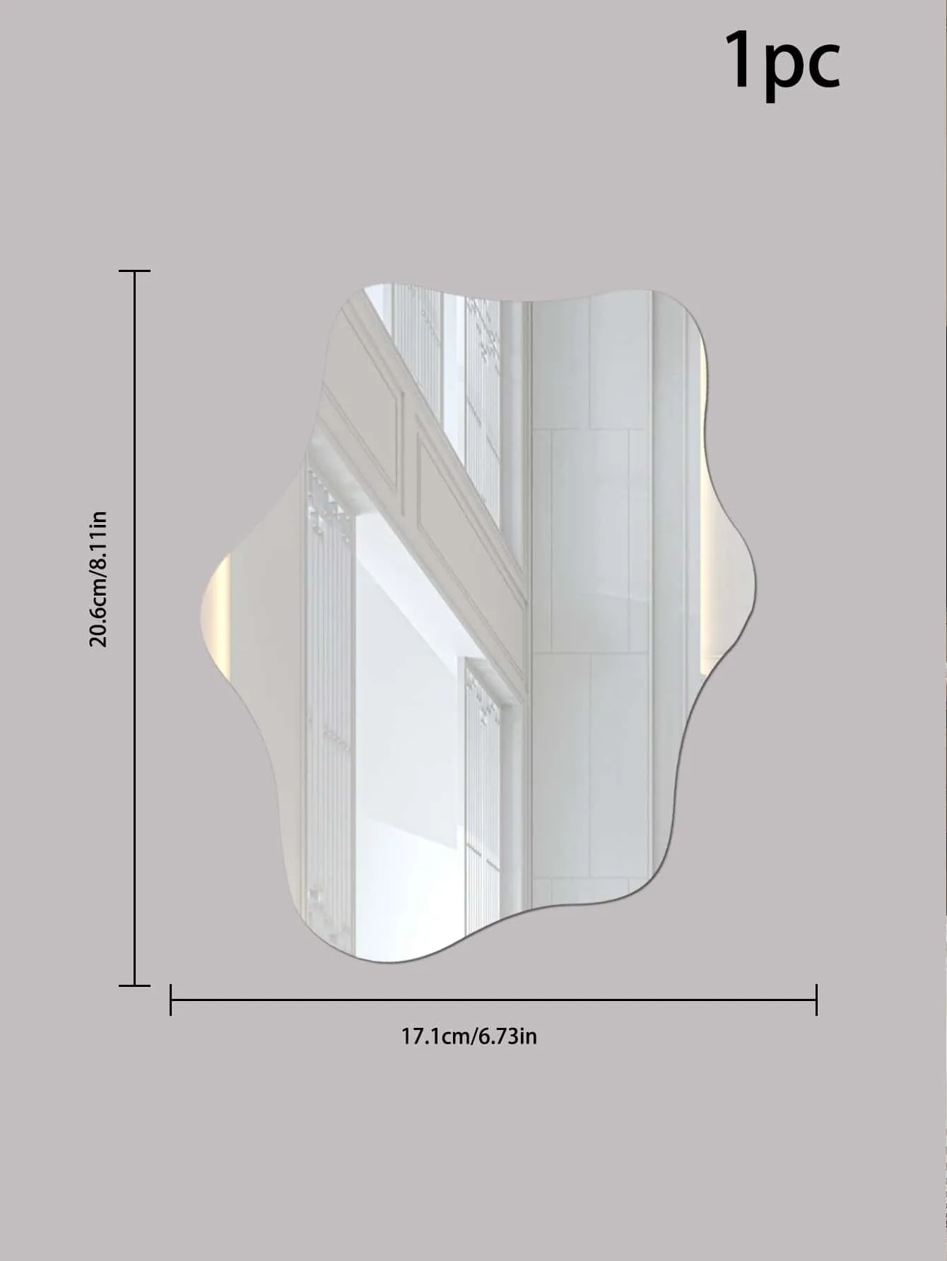 1pc Irregular Shaped Mirror Wall Sticker