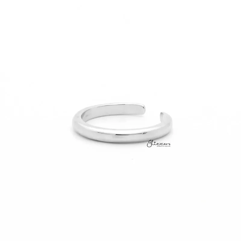 2mm Plain Band Toe Ring - Silver