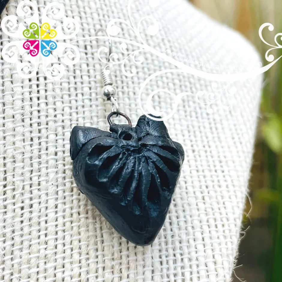 4- Brave Heart Set - Black Clay Jewelry