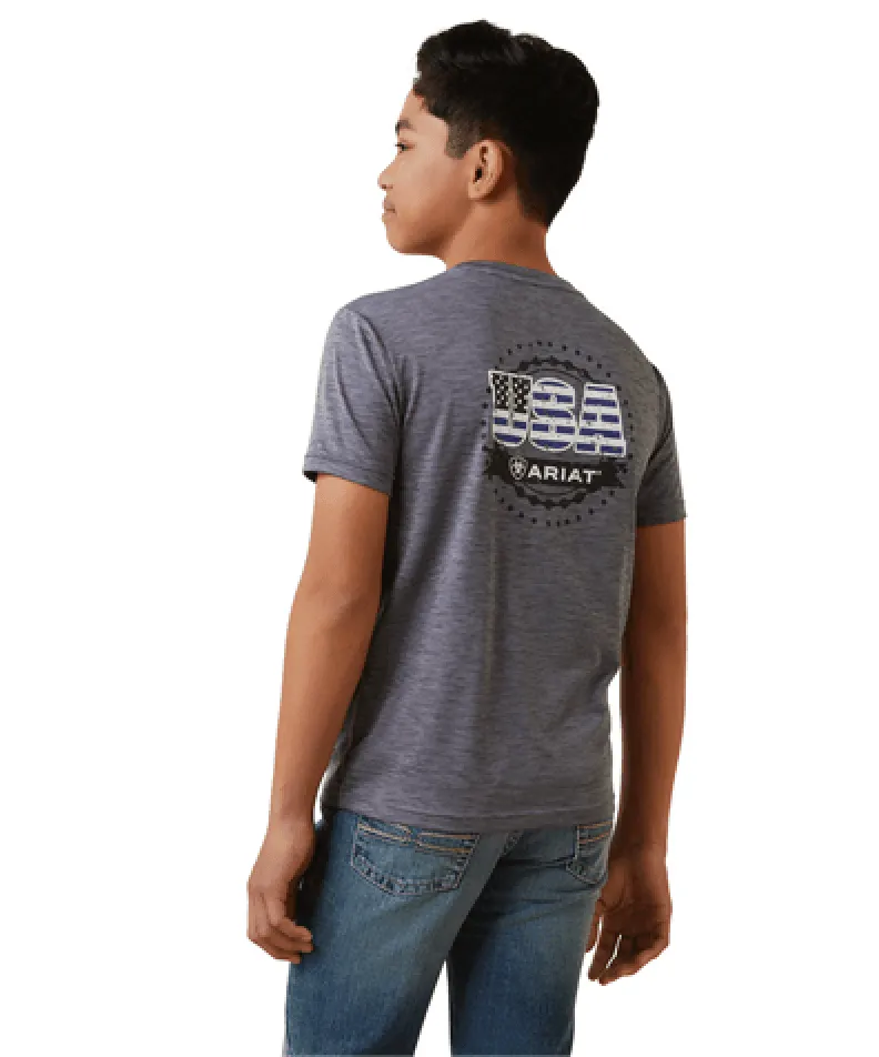 Ariat Boy's Charger Seal Graystone Short Sleeve Tee 10044929