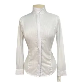 Ariat Long Sleeve Show Shirt in White Pinstripe - Women's XL