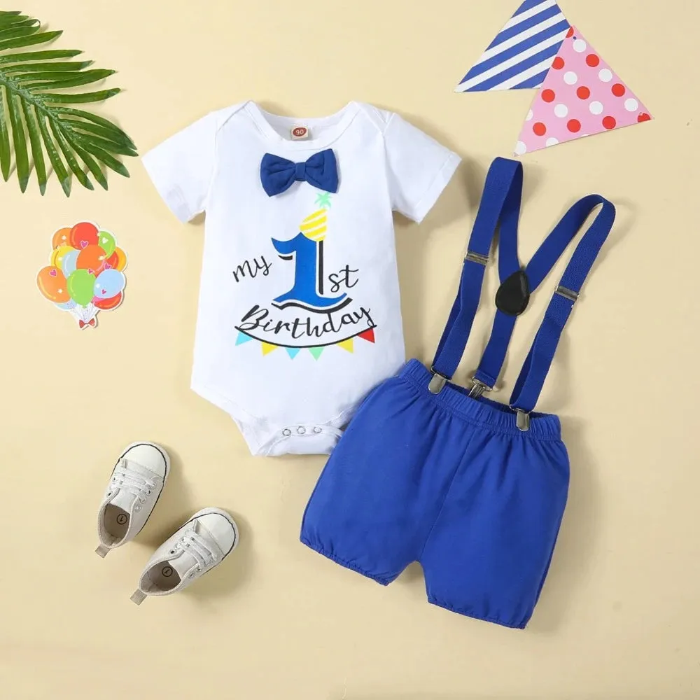 Baby Boy Balloons Cake Smash Birthday Outfits