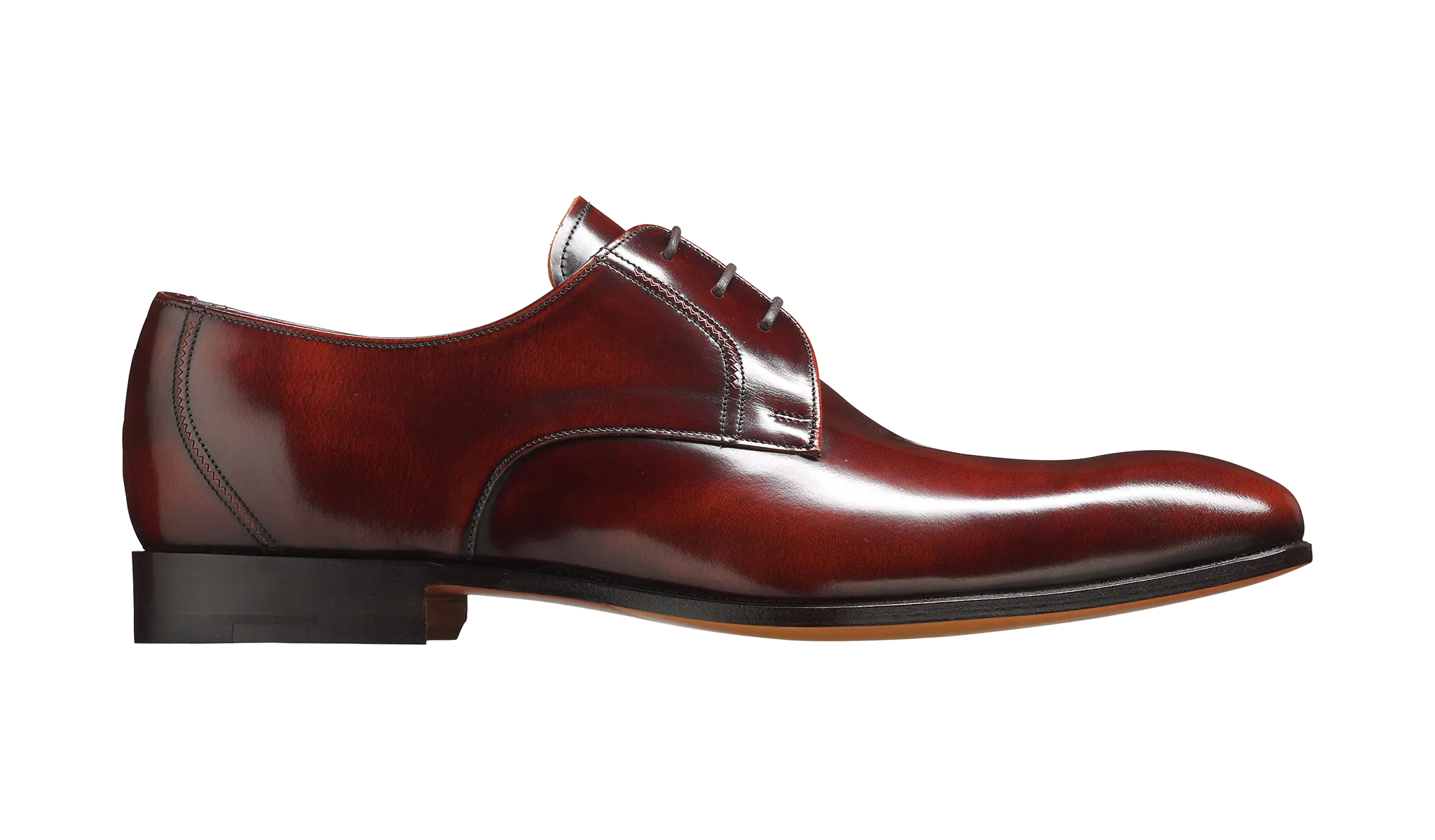 Barker Rutherford Classic Cemented Derby- Burgundy High-Shine