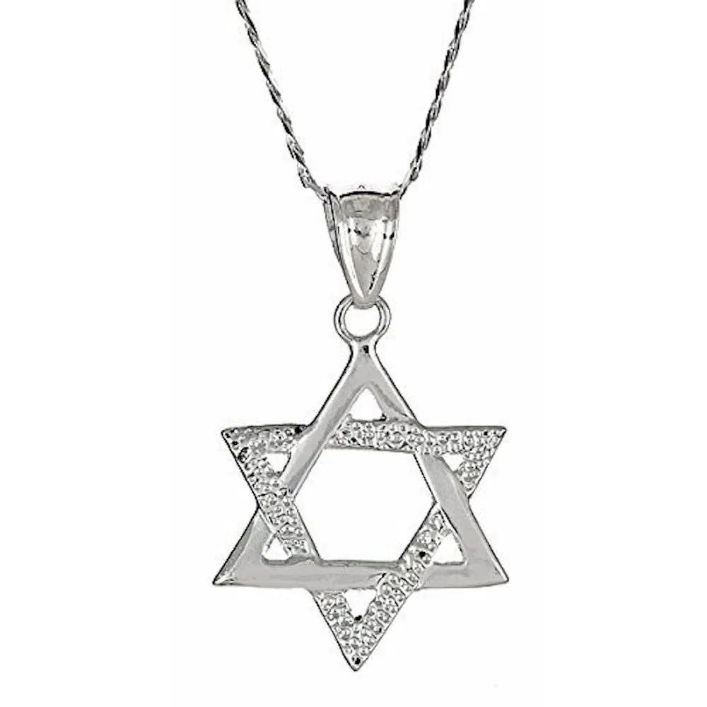 Better Jewelry Small .925 Sterling Silver Magen David Jewish Star of David Pendant w. Chain