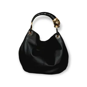 BLACK JAGUAR CLASSIC BAG WITH BLACK VEGAN LEATHER