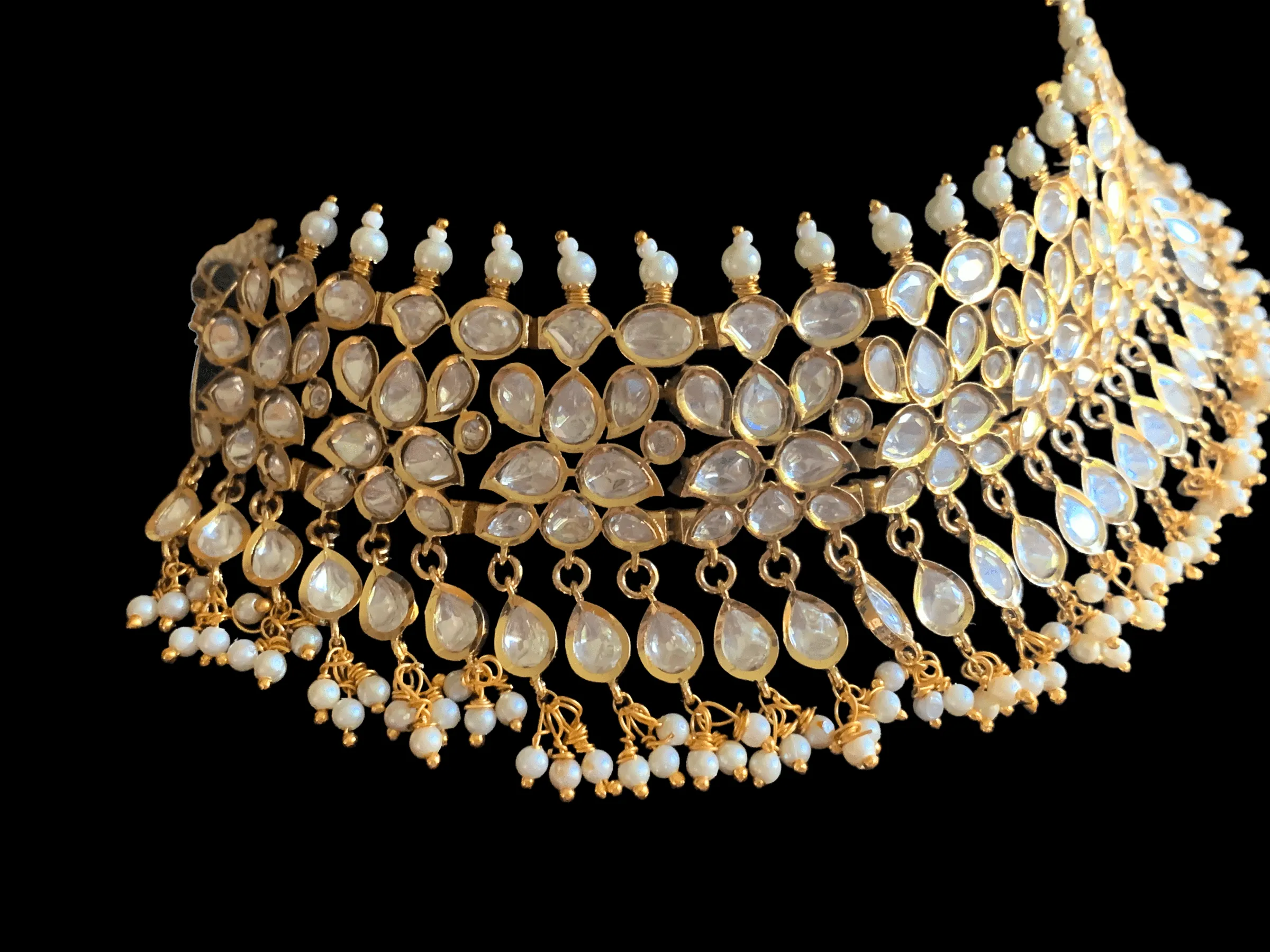 BR59   Kirti bridal choker with earrings ( READY TO SHIP)