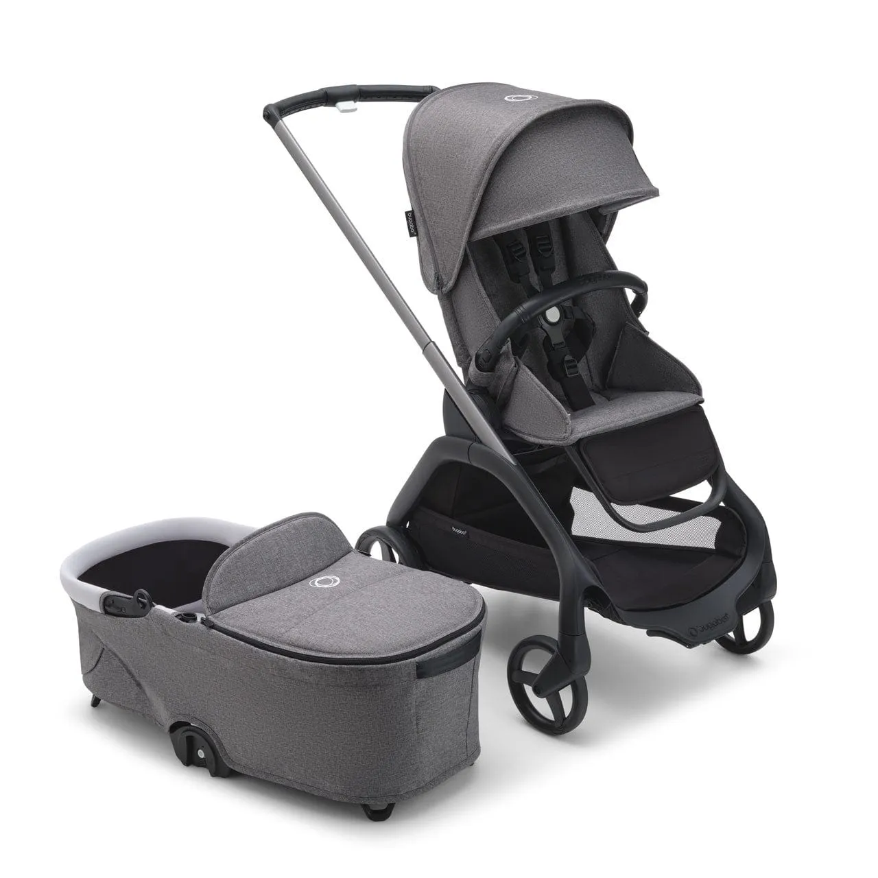 Bugaboo Dragonfly Pushchair with Carrycot - Grey Melange