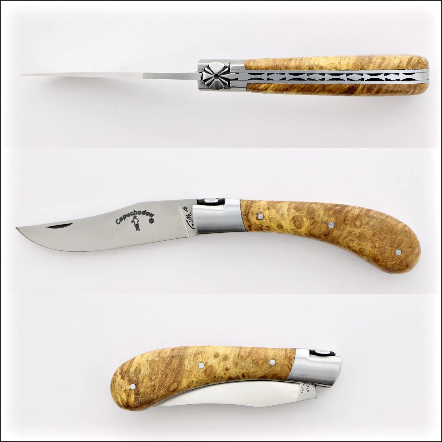 Capuchadou 10 cm Classic Folding Knife Amboyna Burl Handle