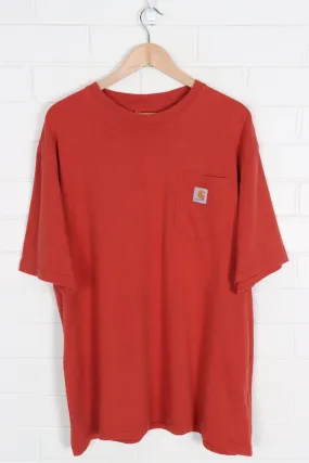 CARHARTT Red 'Original Fit' Classic Badge Pocket Tee (XXL)