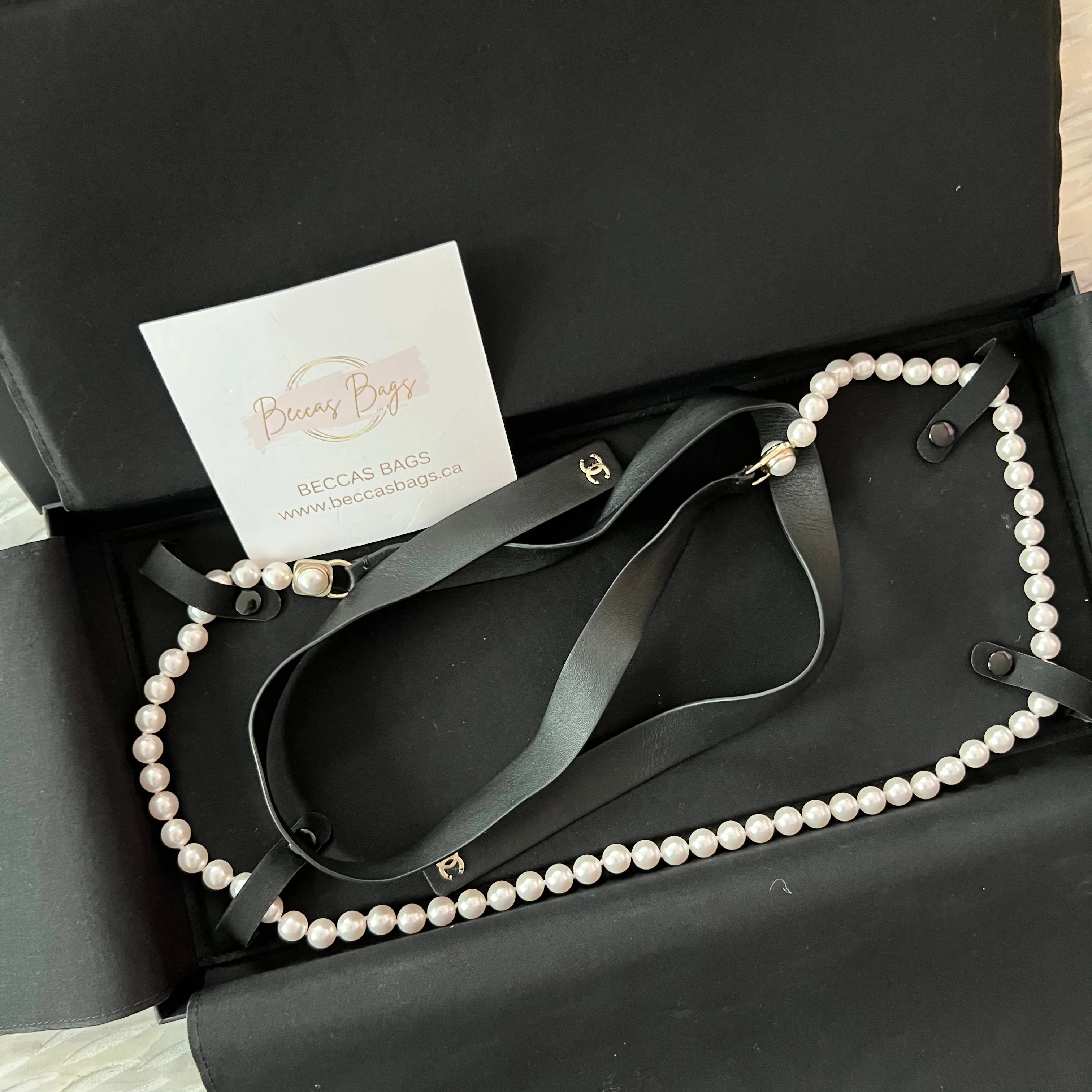 Chanel Leather Bow CC Pearl Belt