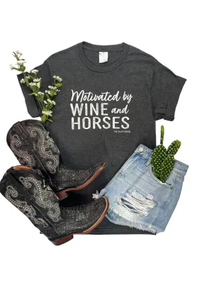 Charcoal Motivated by Wine & Horses Short Sleeve Tee