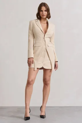 Chelsea | Stone Fitted Blazer Mini Dress