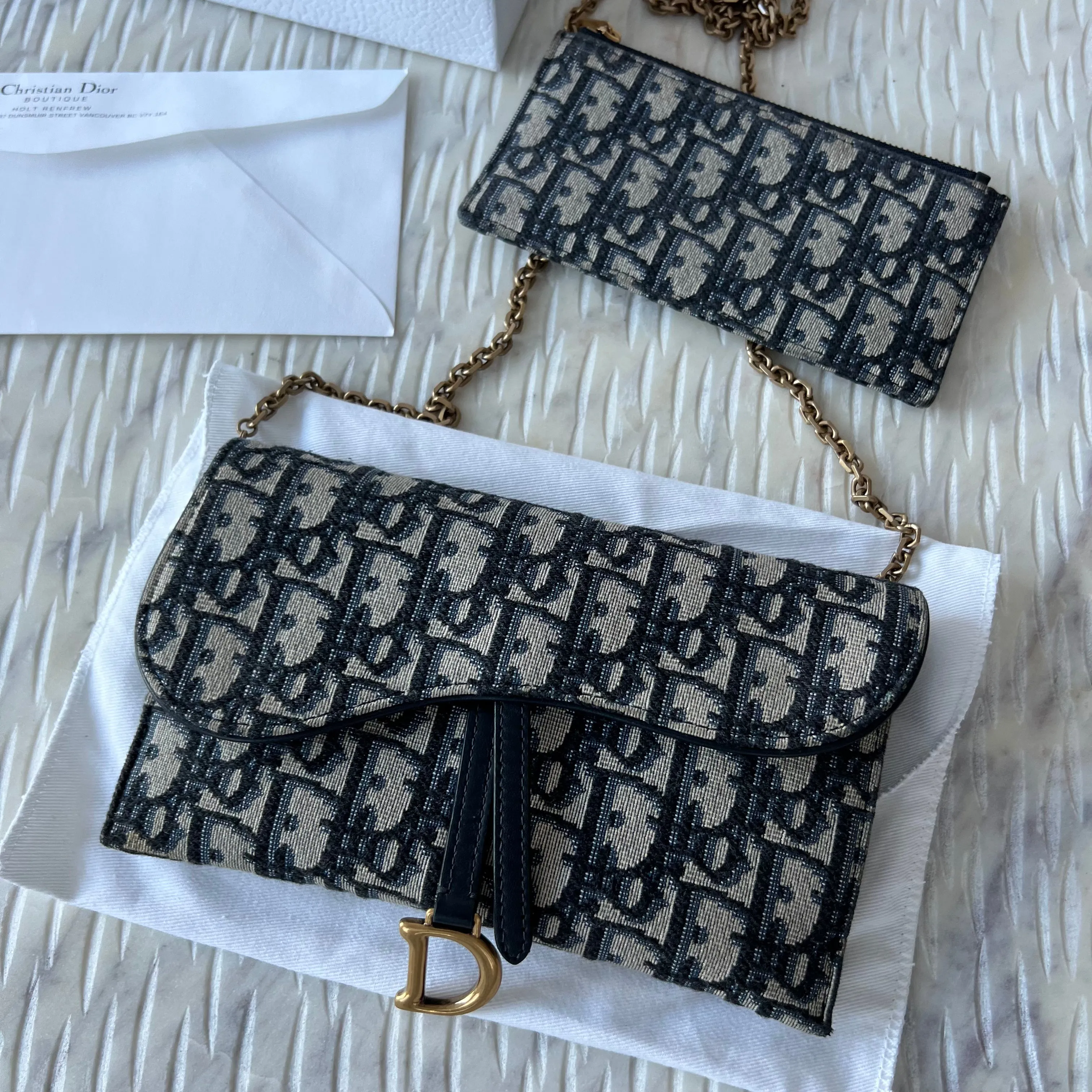 Christian Dior Long Saddle Wallet on Chain Bag