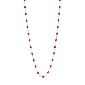 Classic Gigi Bordeaux necklace, White Gold, 16.5"