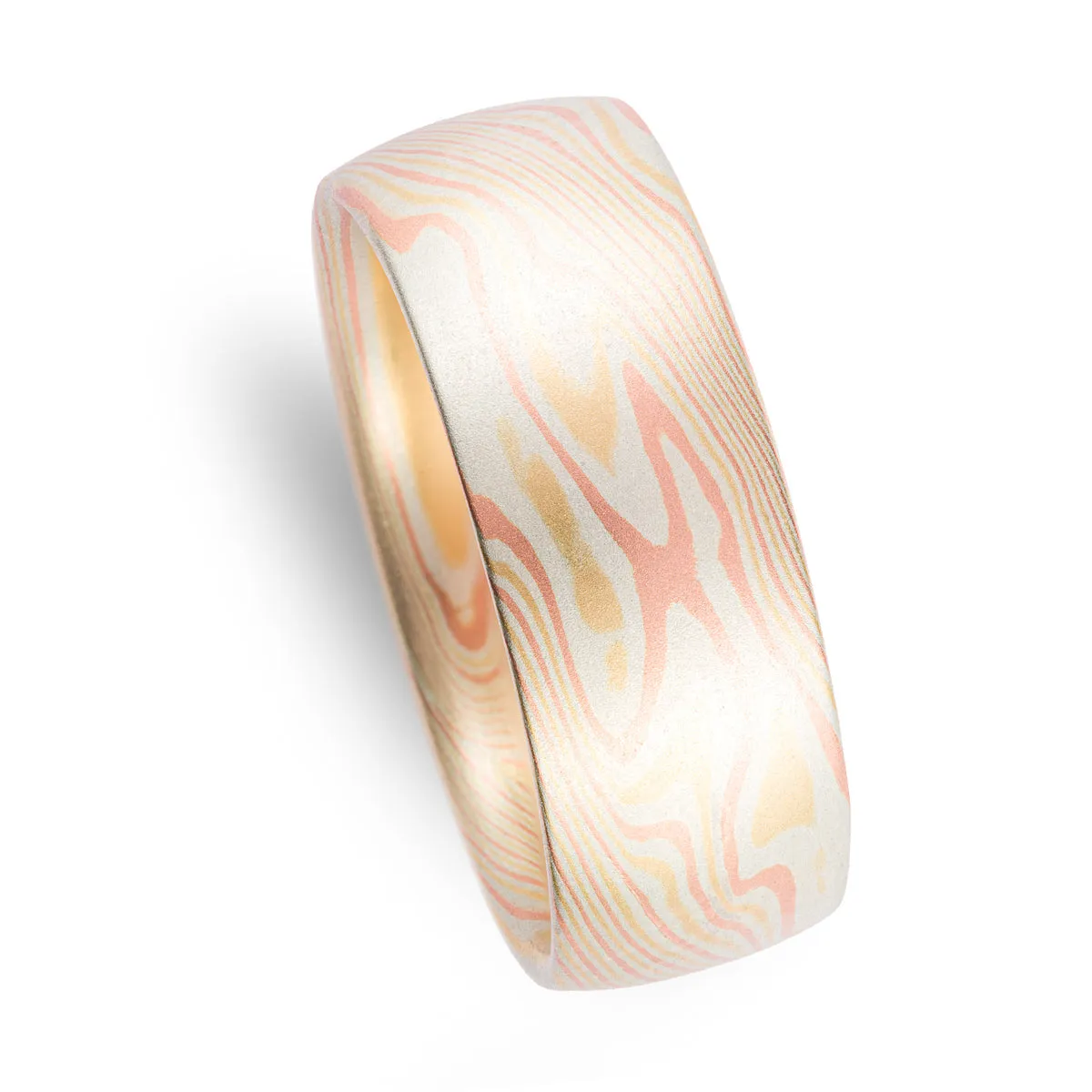 Classic Wedding Band in Fire Palette and Twist Pattern