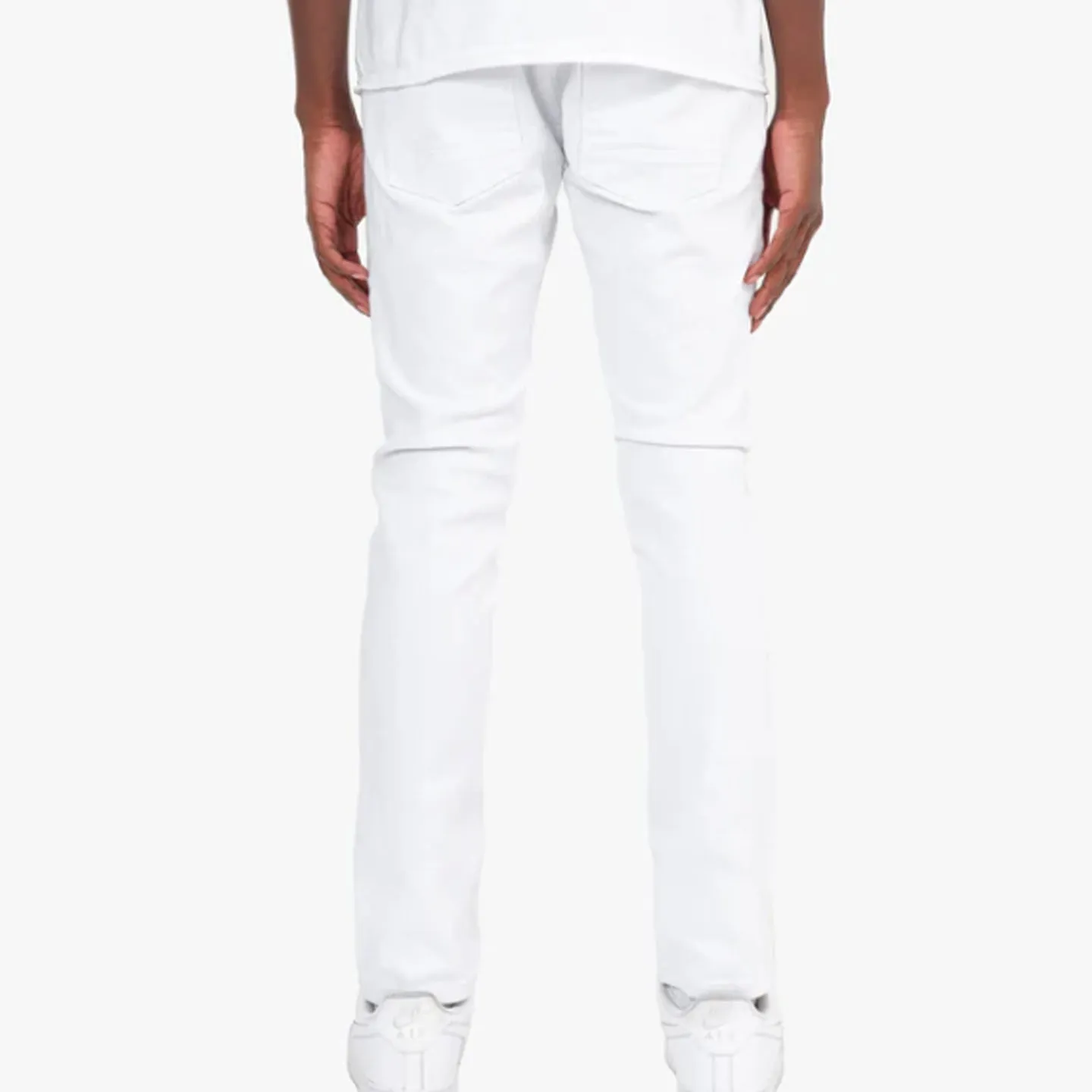 Copper Rivet Plain Slim Jean (White)