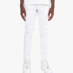 Copper Rivet Plain Slim Jean (White)