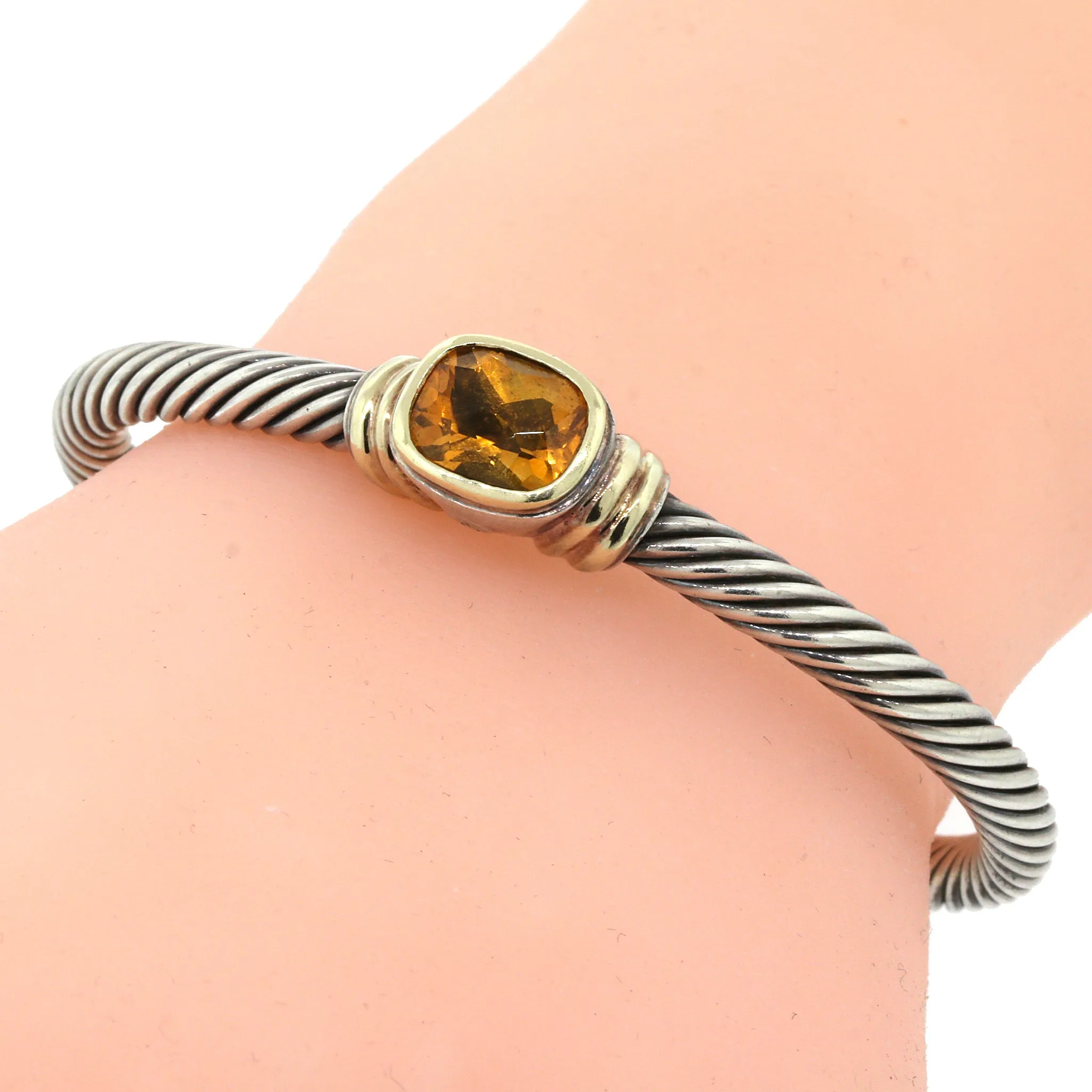 David Yurman Classic Citrine Cable Bracelet in Sterling Silver