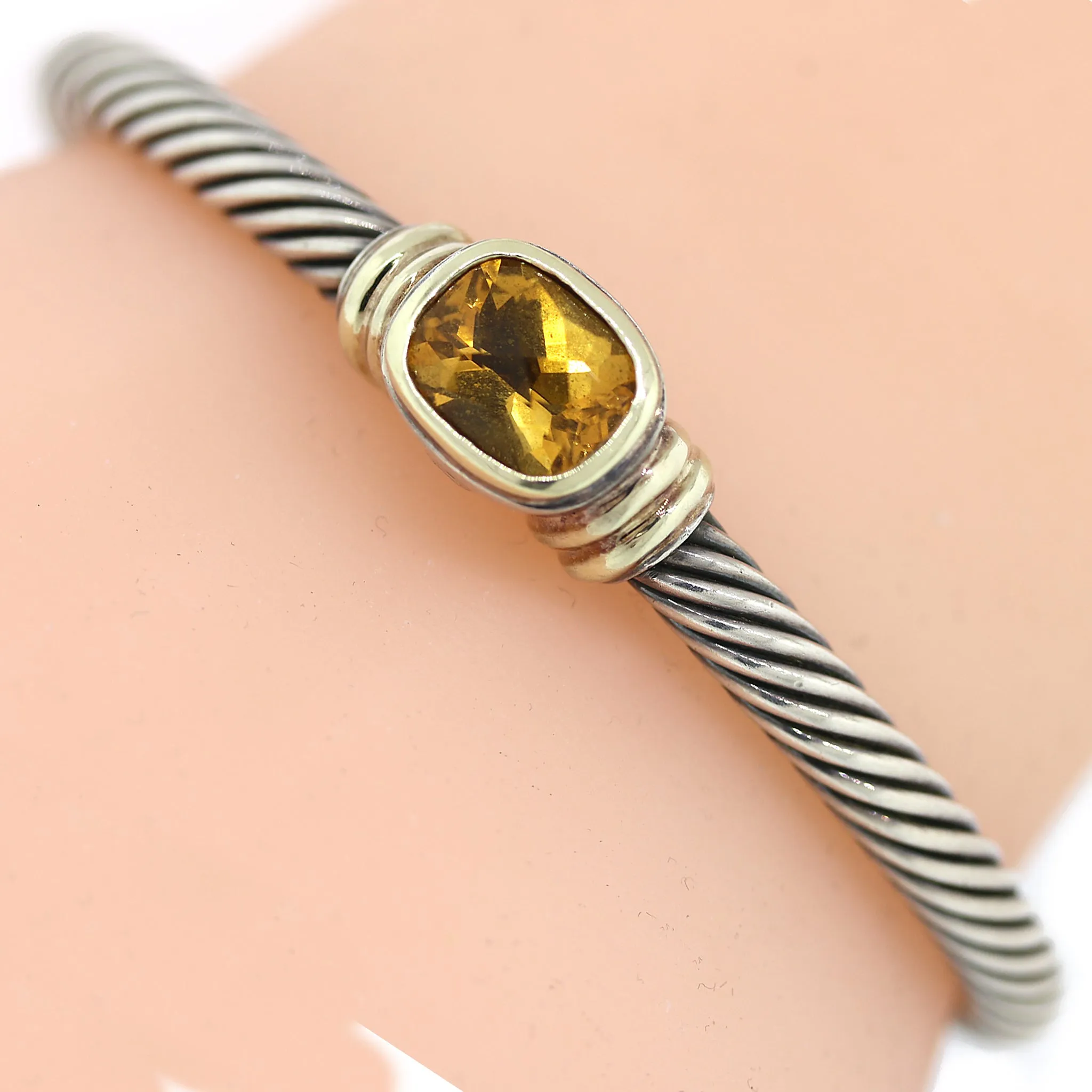 David Yurman Classic Citrine Cable Bracelet in Sterling Silver