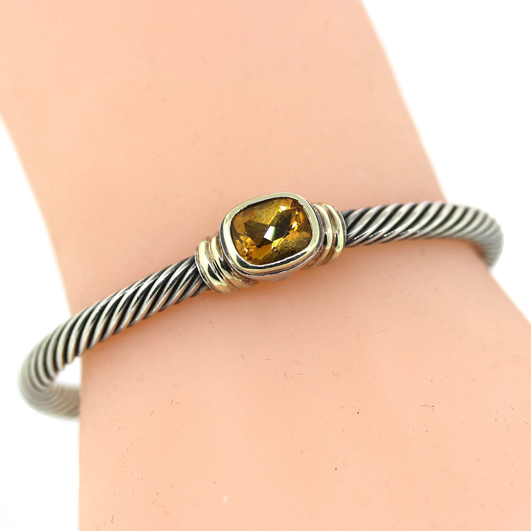 David Yurman Classic Citrine Cable Bracelet in Sterling Silver