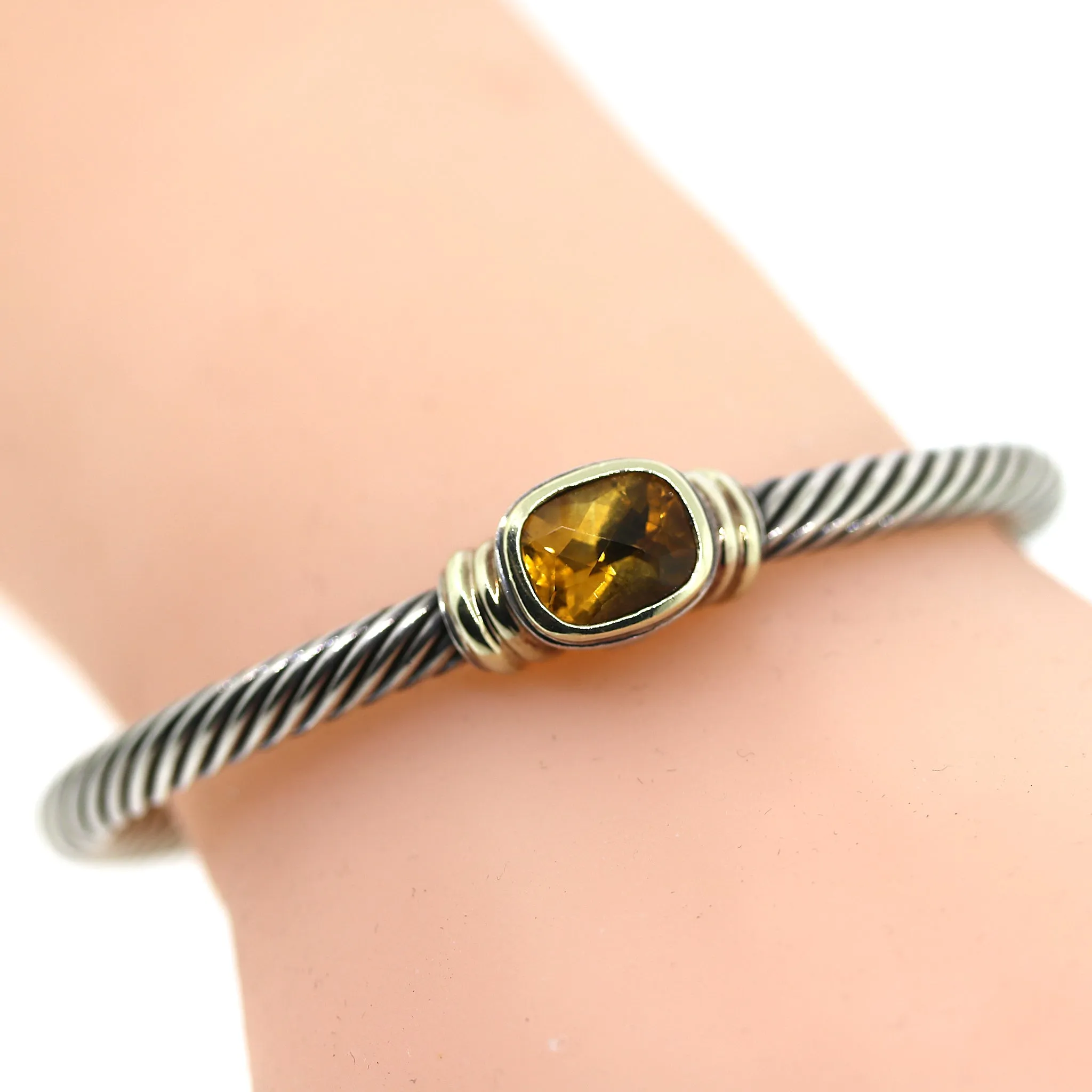 David Yurman Classic Citrine Cable Bracelet in Sterling Silver