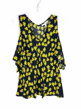 Derek Lam Collective Size XS/S? Navy/Yellow Cold Shoulder Top-Short Sleeve