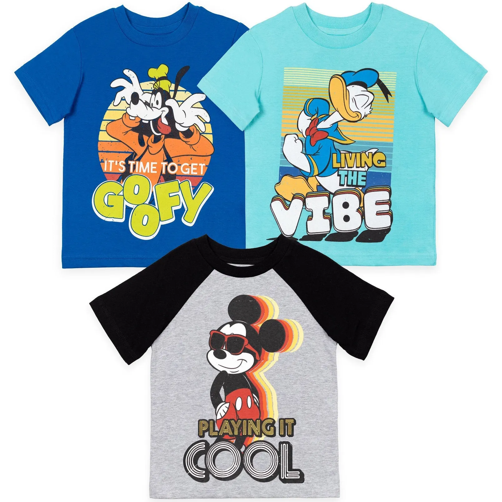 Disney Mickey Mouse 3 Pack Graphic T-Shirts