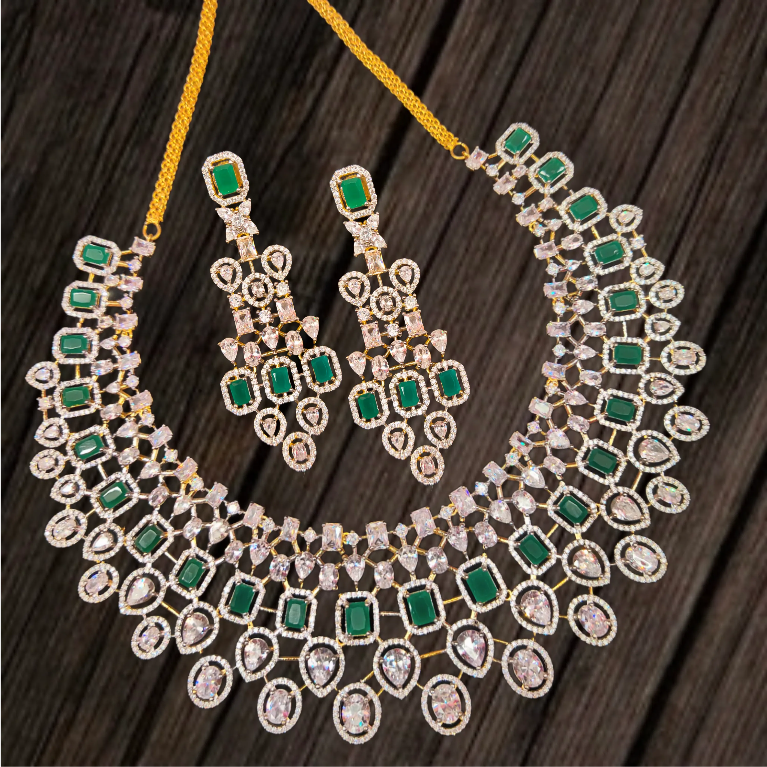 Evergreen Sparkle American Diamond Choker Necklace Set By Asp Fashion Jewellery