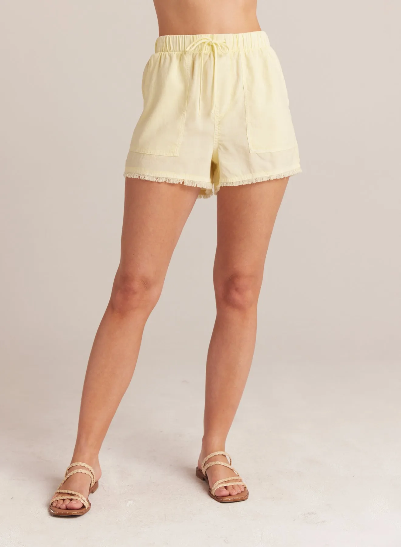 Frayed Hem Pocket Short - Soft Sun