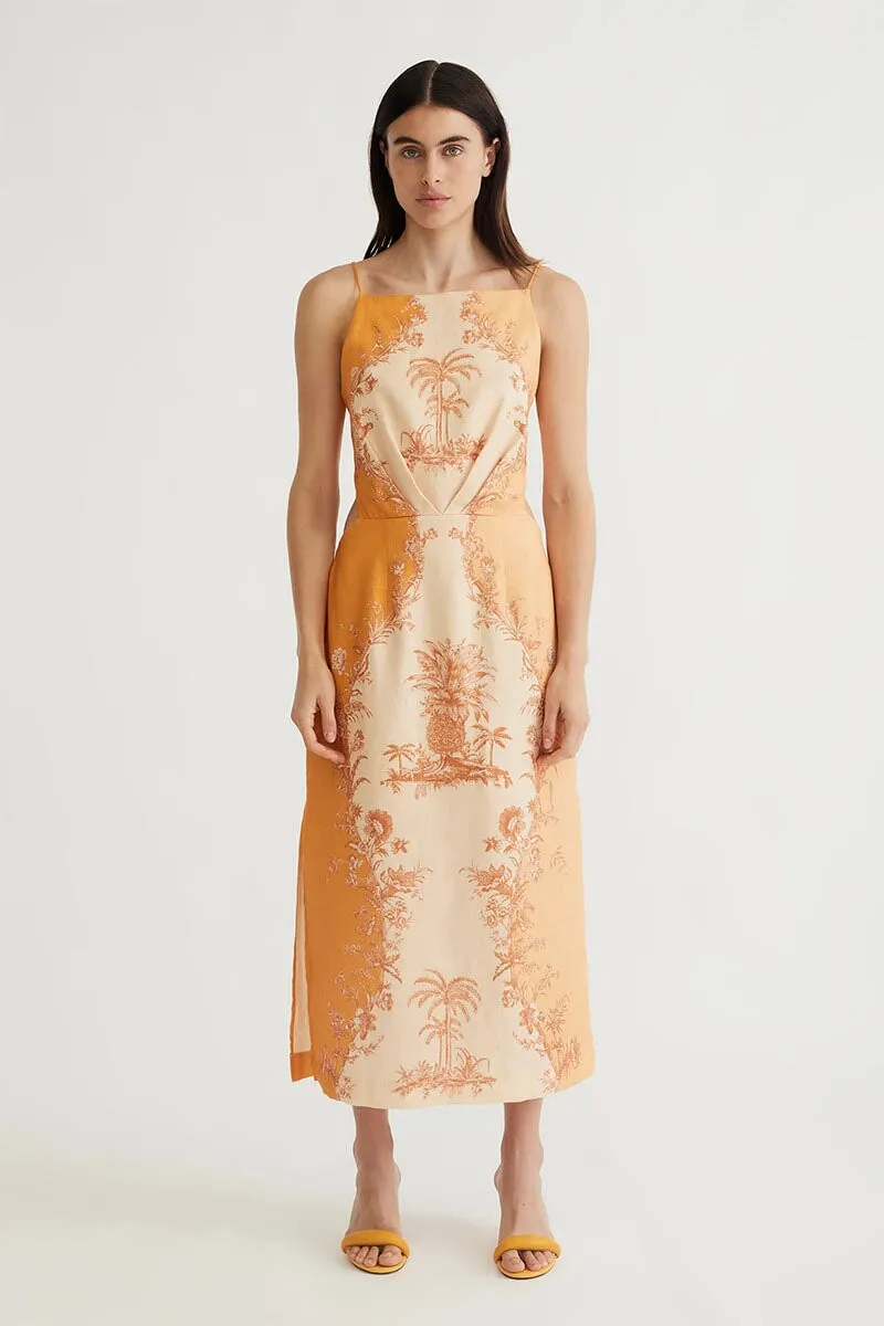 GAIA PLEAT FRONT MIDI-MANGO