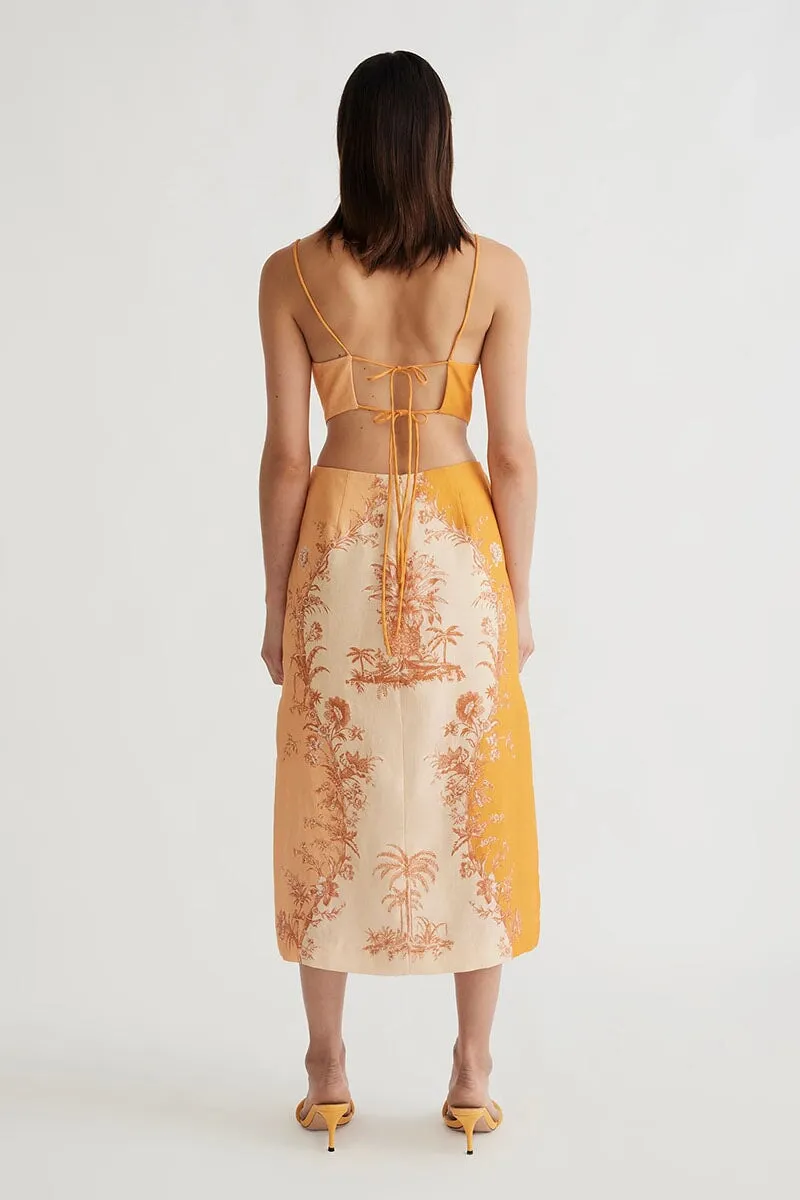 GAIA PLEAT FRONT MIDI-MANGO