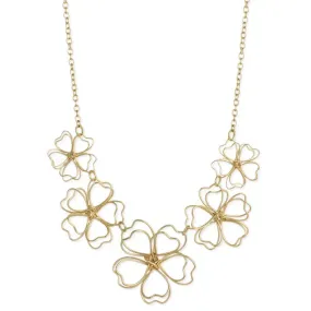 Golden Wire Flower Necklace