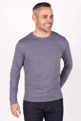 Heather Grey Long Sleeve Pocket Tee