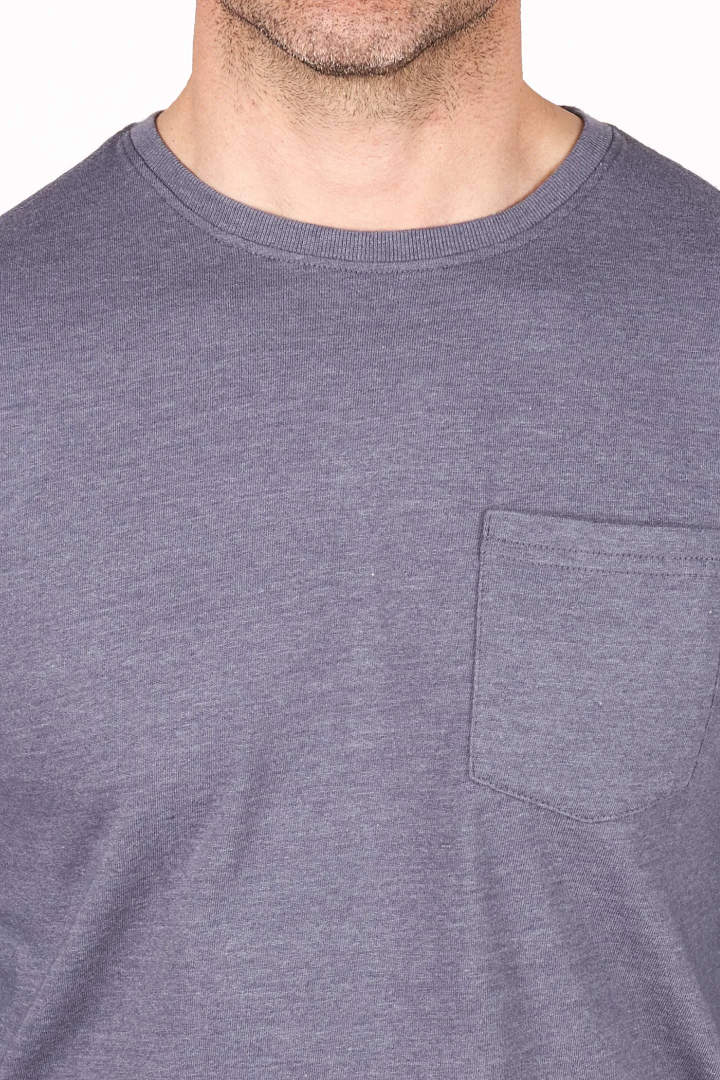 Heather Grey Long Sleeve Pocket Tee