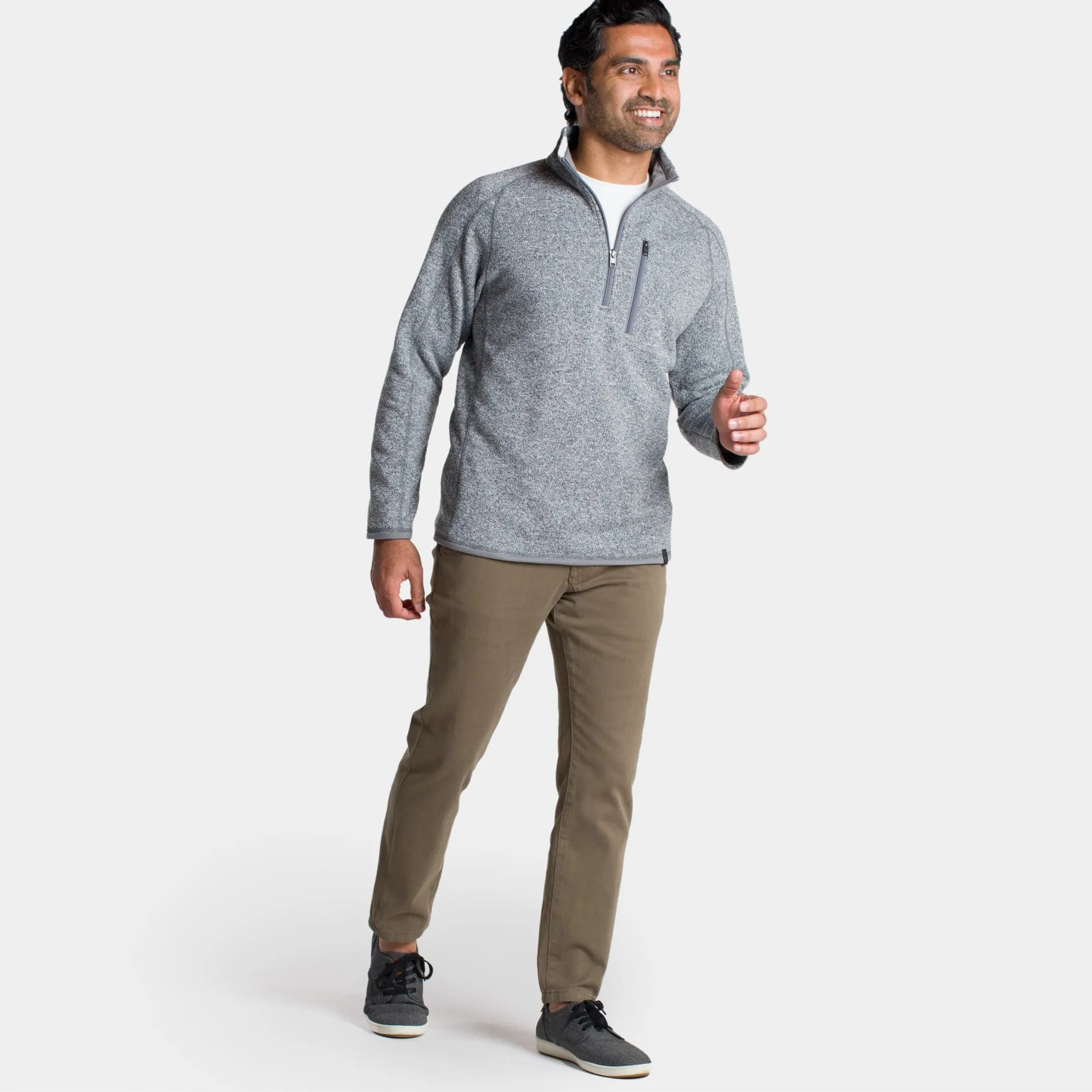 Heather Grey Quarter-Zip Fleece