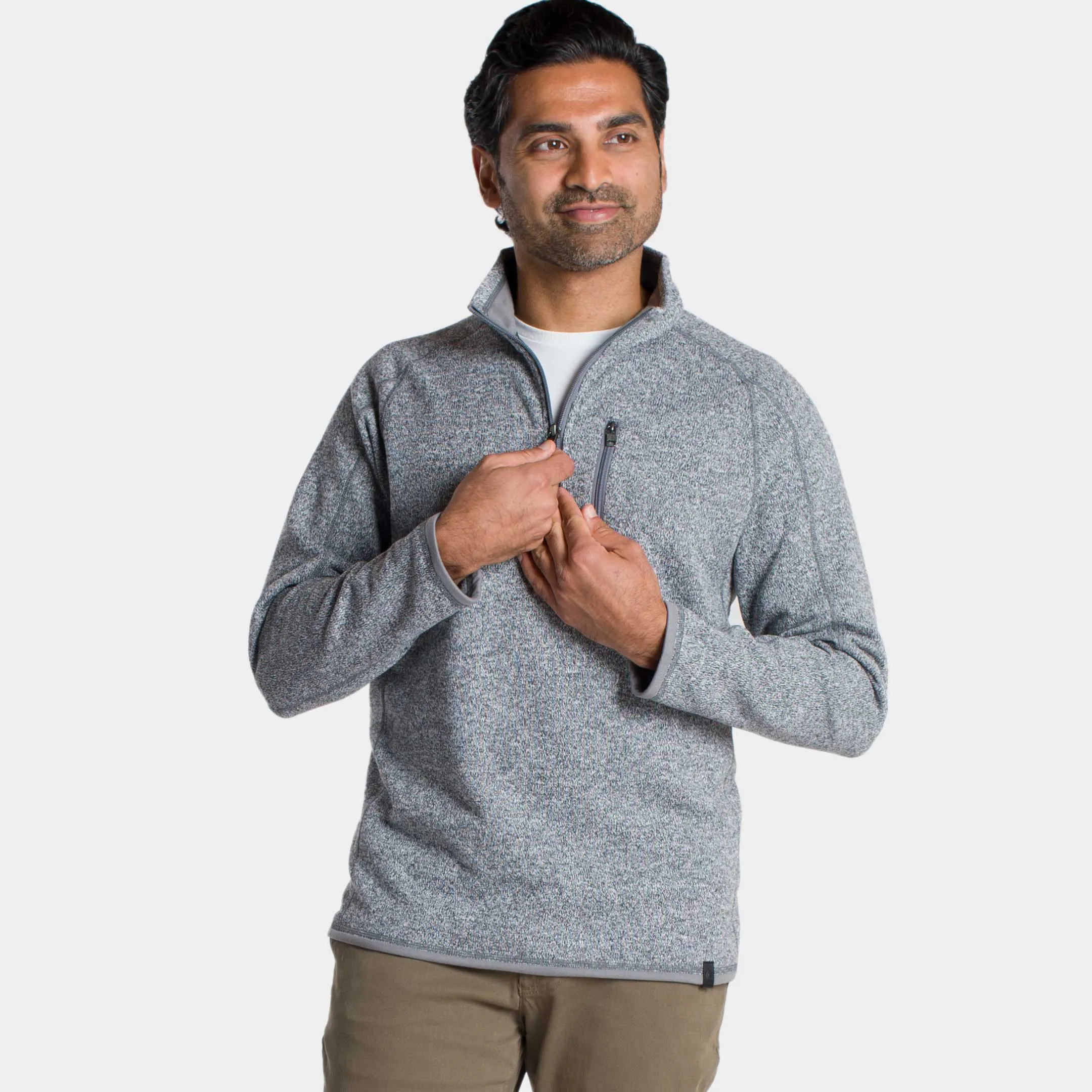 Heather Grey Quarter-Zip Fleece