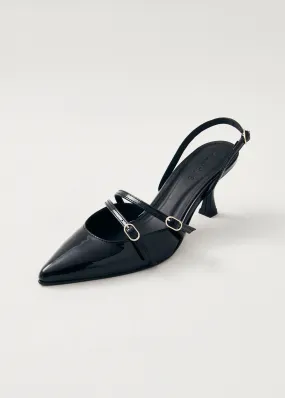 Joelle Onix Black Leather Pumps