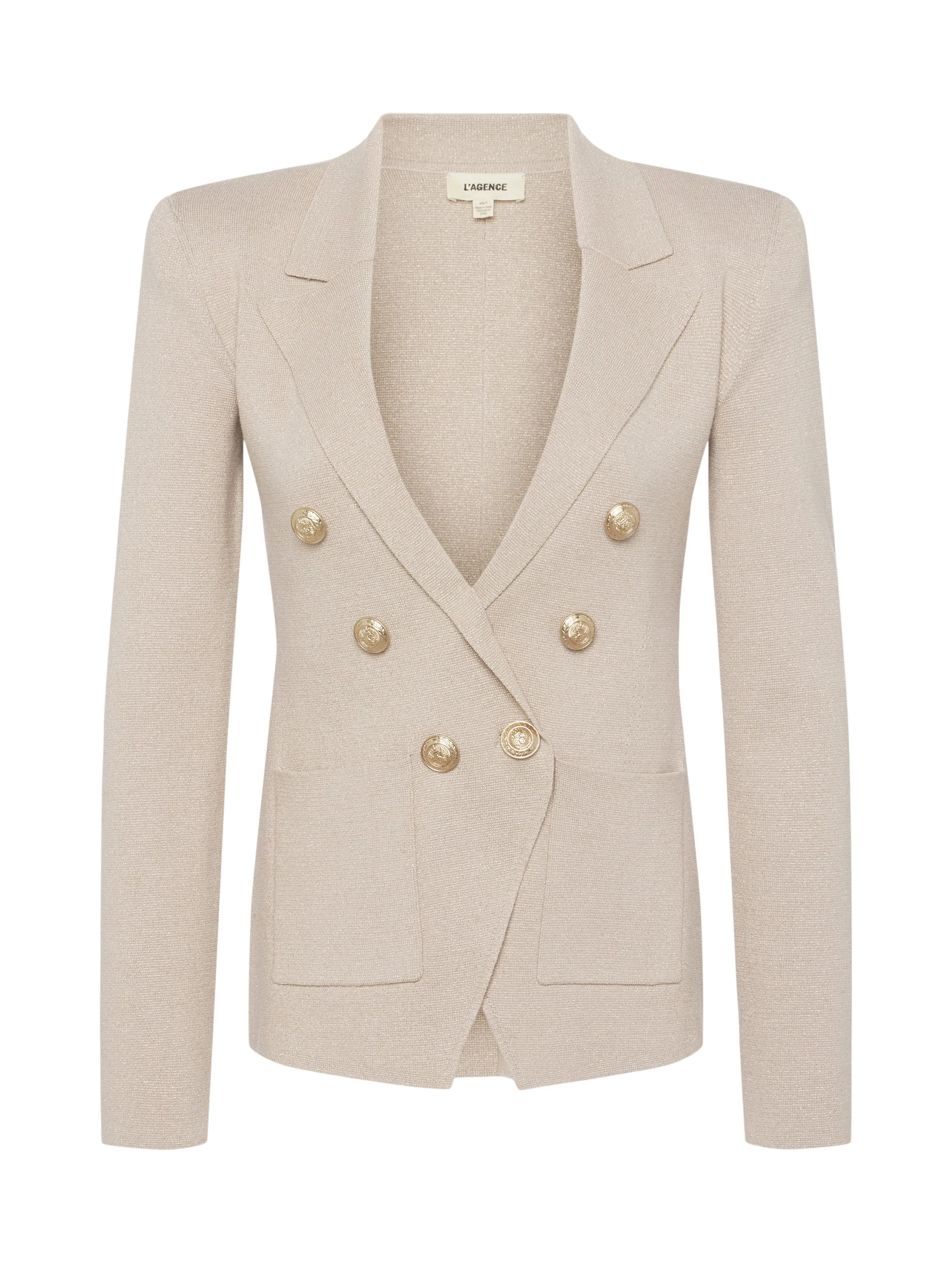 KENZIE METALLIC KNIT BLAZER - L'AGENCE