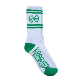 KROOKED EYES SOCK WHITE/GREEN