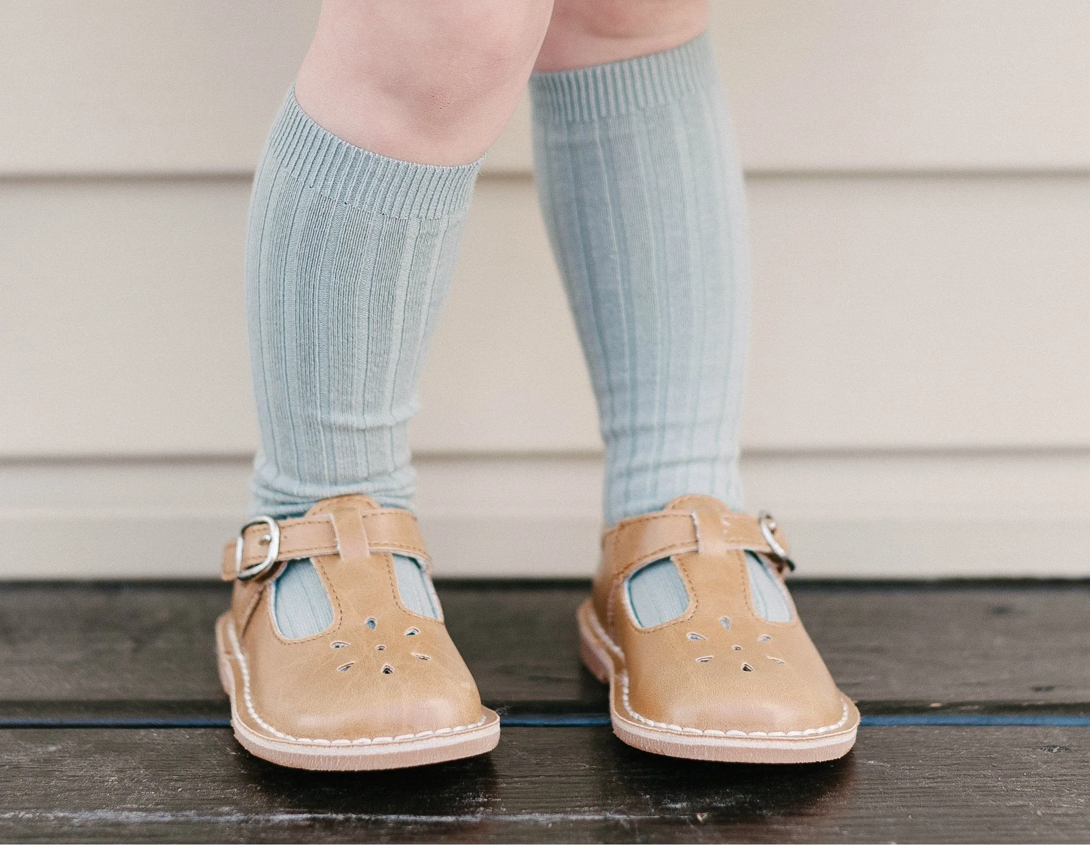 L'Amour Girls Classic Mustard T-Strap Mary Janes