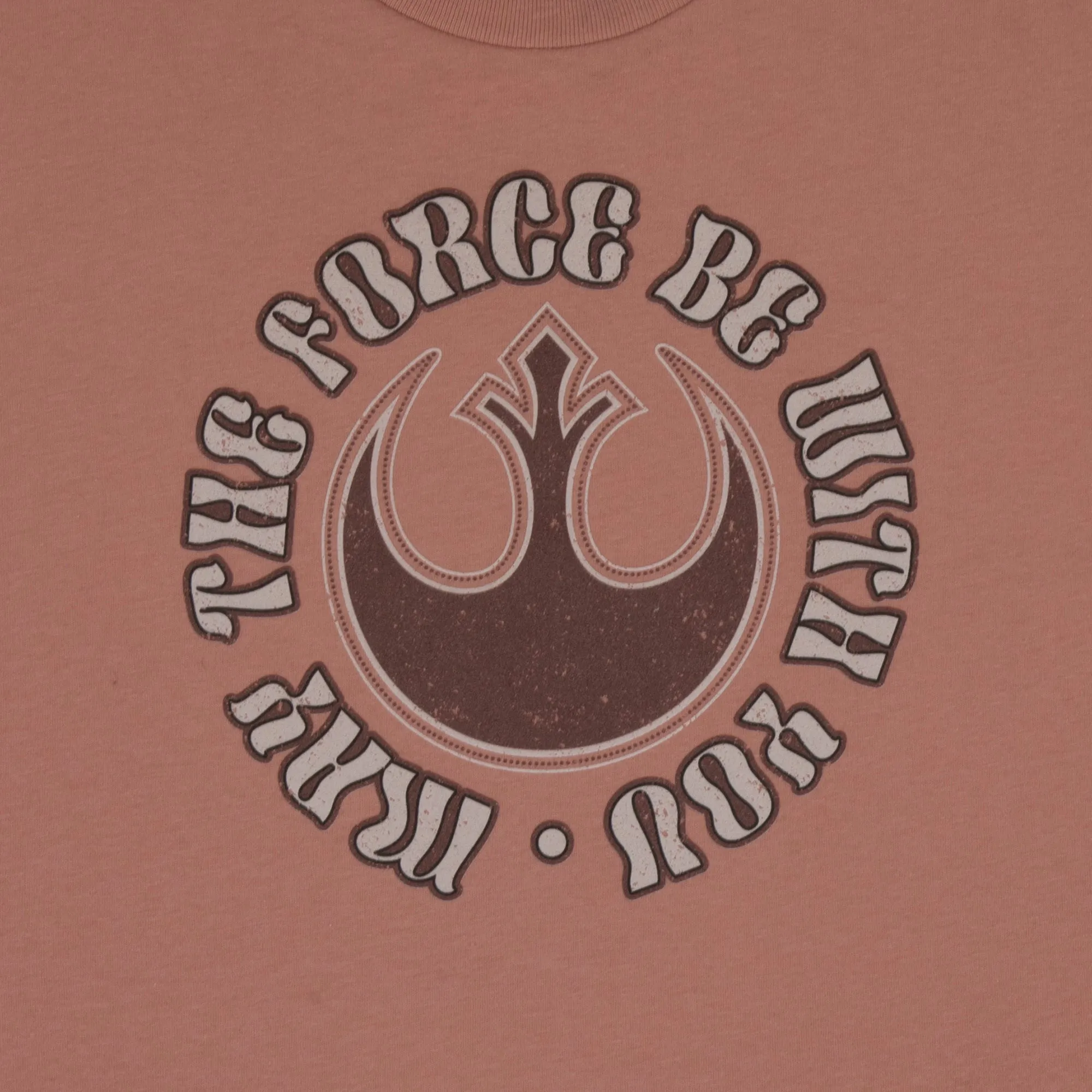 Leia May The Force Be With You Cropped Pink Tee