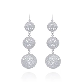 LUCRECIA SILVER LARGE STATEMENT EARRINGS FILIGREE