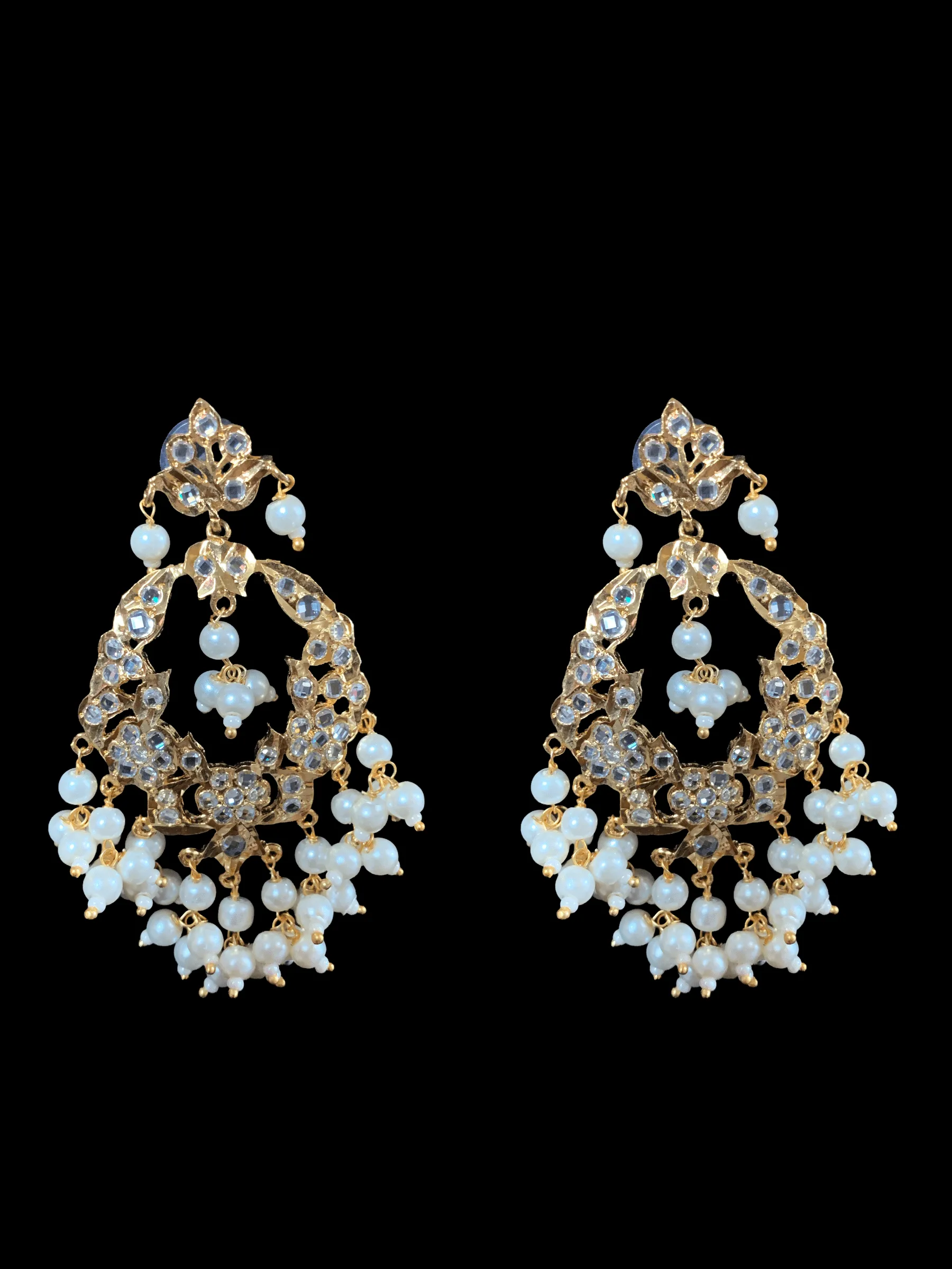 Madhuri earrings (pearls  ) DER13 (READY TO SHIP  )