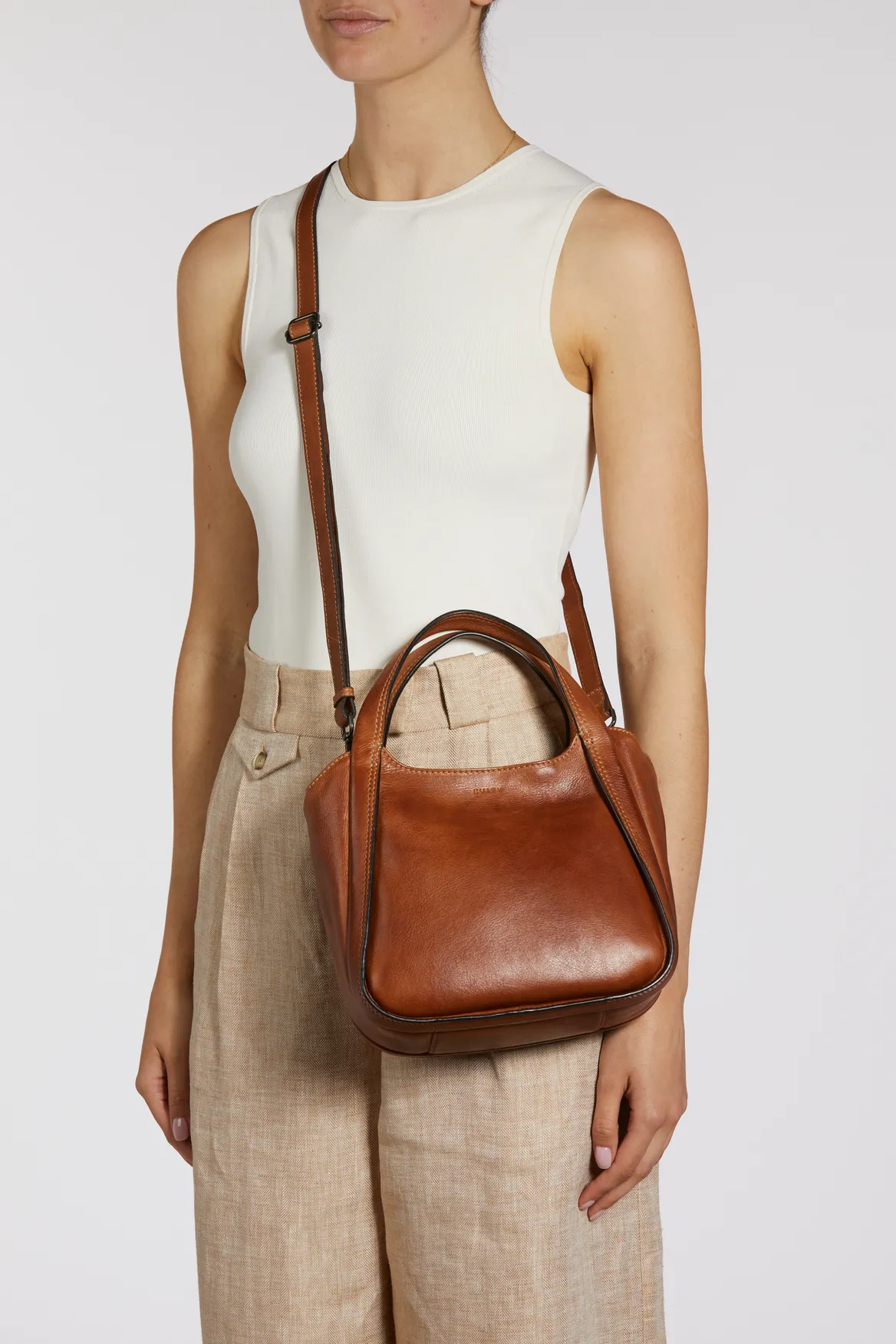 Maya Leather Mini Tote Bag