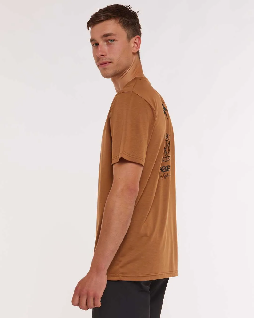 Mens Short Sleeve Tech Tee | Caramel