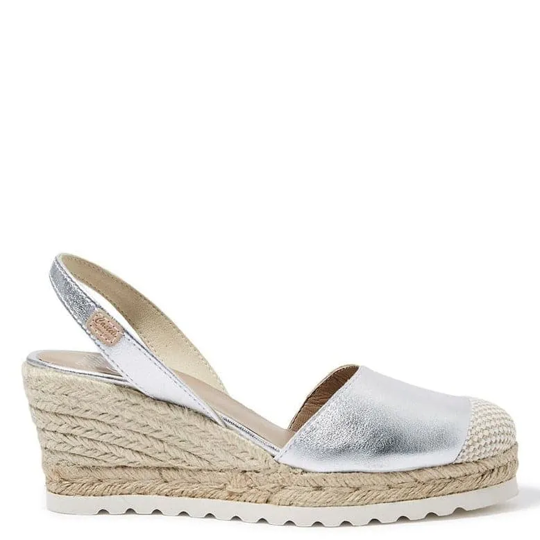 Metallic Closed Toe Leather Menorcan Espadrille For Women - Frida Micro 1924