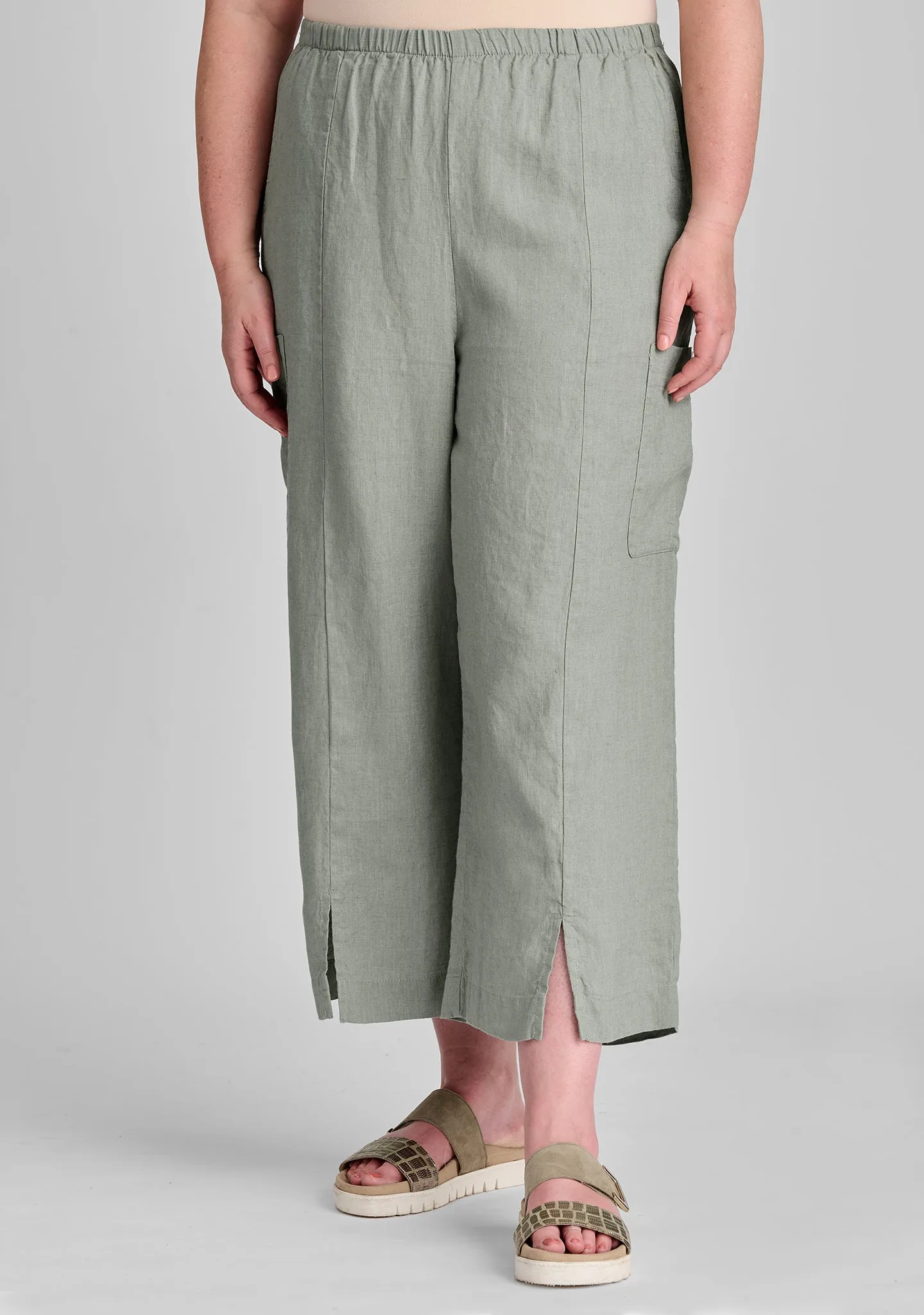 Modern Flood - Linen Pants With Elastic Waist