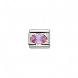 Nomination LINK COMPOSABLE CLASSIC ARGENTO CON PIETRA ROSA 030601/003